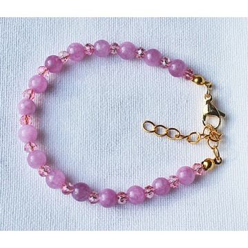 Armband lila-roze 6mm jade kralen 
