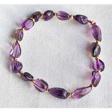 Armband Amethist onregelmatige kralen, 17cm