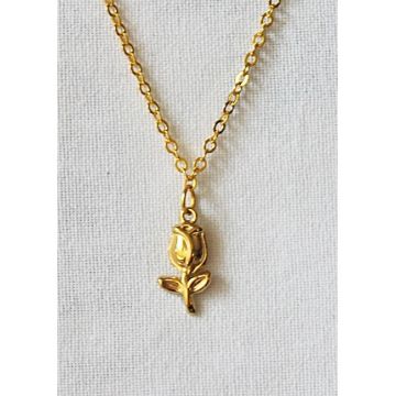 Ketting met roestvrij stalen goudkleurig tulpje