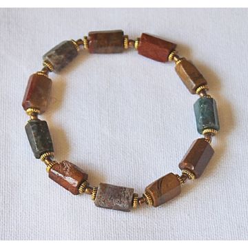 Armband natuurlijke, ongeverfde Jaspis Ocean kralen, 18-19cm