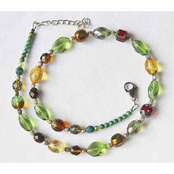 Ketting facetgeslepen grote glaskralen