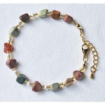 Alashan Agaat armband met shell pareltjes