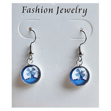 Oorbellen molen delftsblauw