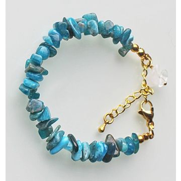 Armband blauwe Apatiet splitkralen met hangertje