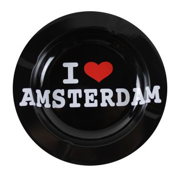 Metalen Asbak  "I  Love Amsterdam" 