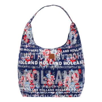 Schoudertas Julia L Holland in wit/blauw van Robin Ruth