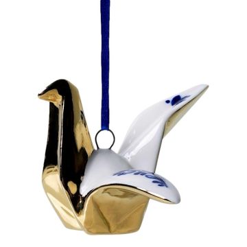 Christmas ornament origami crane bird