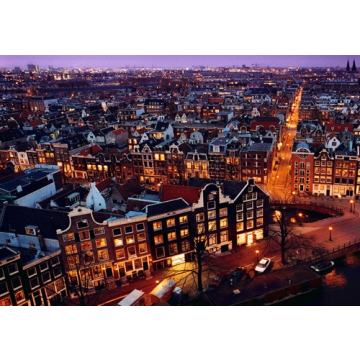3D Ansichtkaart Amsterdam van Boven