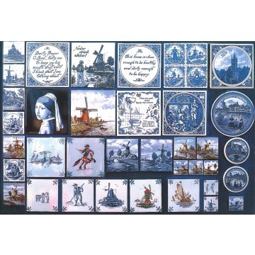 Postkaart Delfts blauwe tegels