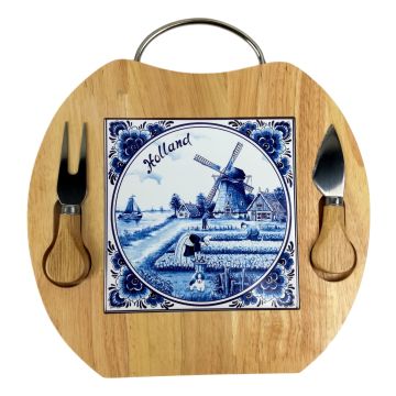Cheeseboard with knife and fork