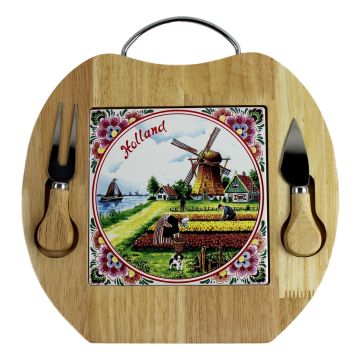 Kaasplank met messen "Holland", 27 cm 
