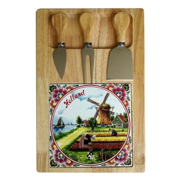 Kaasplank met mesjes, Hollands Landschap Kleur
