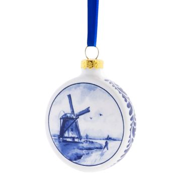 Flat Windmill Christmas Bauble 6 cm