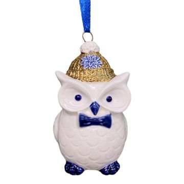 Christmas decoration "Christmas owl with hat"