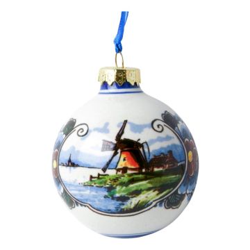 Christmas ball "Mill landscape" - Color - 7 cm