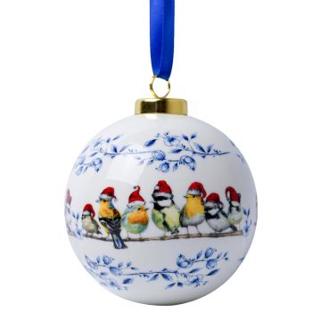 Christmas ball "Birds with Santa hat"