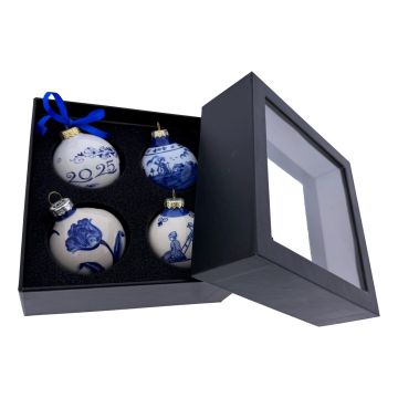 Large 2026 Luxury Christmas Baubles Set of 4 in Gift Box