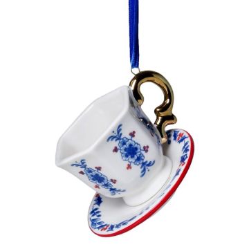 Christmas Ornament Teacup with Saucer – Ceramic – 9 cm