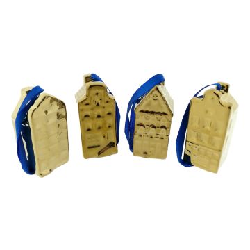 Christmas Ornaments Golden Houses Mini