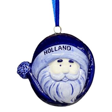 Christmas Ornament Santa Claus round with hat