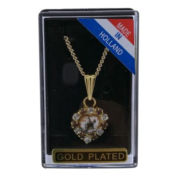 Ketting Goud "Hartvormige hanger met Molen en kristallen"
