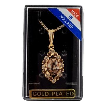 Ketting Goud "Molen Ovaal met kristallen"