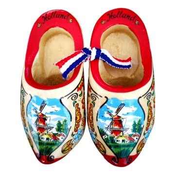 Set wooden clogs of 8cm, red sole