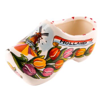 Klomppaar keramiek Tulpenprint 12 cm 
