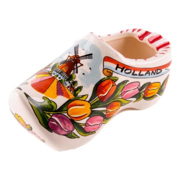 Klomppaar keramiek Tulpenprint 15 cm 