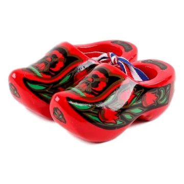 Set wooden clogs 8 cm, Red/Gold