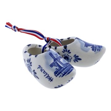 Klompenpaar Delfts Blauwe molen , 8 cm 