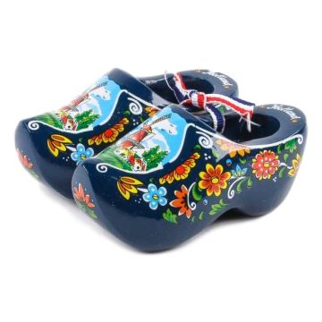 Set wooden clogs 8 cm, Blue