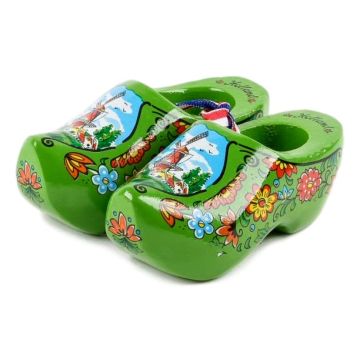 Set wooden clogs 8 cm, Green