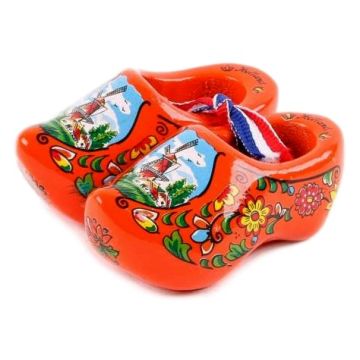 Set wooden clogs 8 cm, Orange