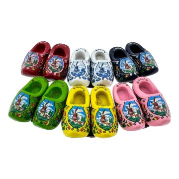 Dubbele klompmagneet zes kleuren in geschenkzakje 