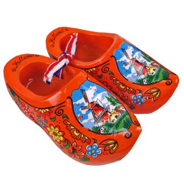 Set houten klompjes 10cm, oranje