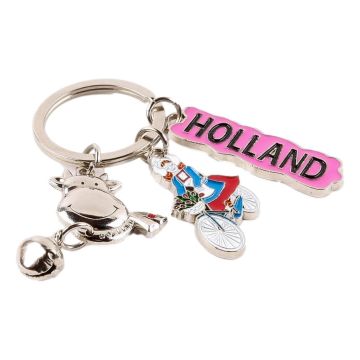 Sleutelhanger Bedels Koe, Hollandse - zilverkleurig