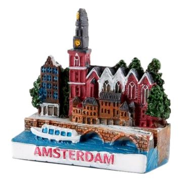 Koelkastmagneet "Oude kerkplein Amsterdam"
