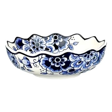 Keramieken Kom - Delfts Blauw Stijl - Geschulpt (Ø 10 cm)