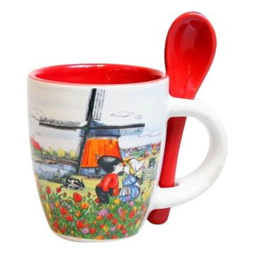 Espresso Mokje Hollands Landschap met Lepel