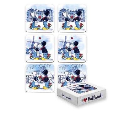 Onderzetters Kussend Paar, 6 stuks