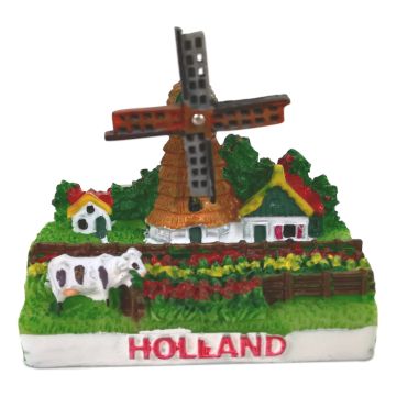 3D Mini magneet molen in Tulpenveld, 5 cm