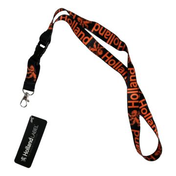 Lanyard/Sleutelkoord Leeuw Holland Orange Zwart 
