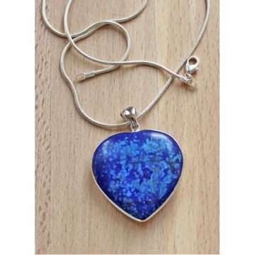 Ketting Lapis Lazuli hartje hanger 37x35x8mm