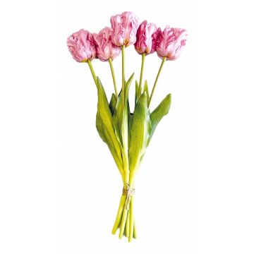 Boeket van 5 Lilac Papegaaitulpen - 40 cm