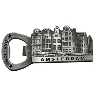 Koelkastmagneet / flesopener  Amsterdam Silhouet