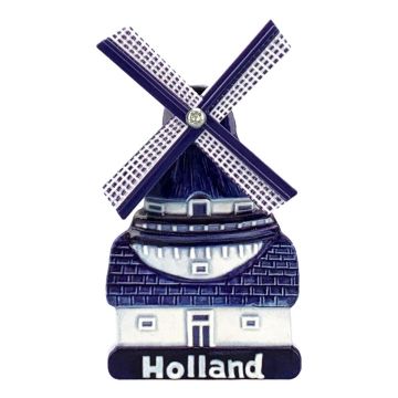 Magneet Polyprint Molen - Delfts blauw
