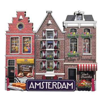 Amsterdamse Grachtenhuisjes Koelkastmagneet 2, Groot