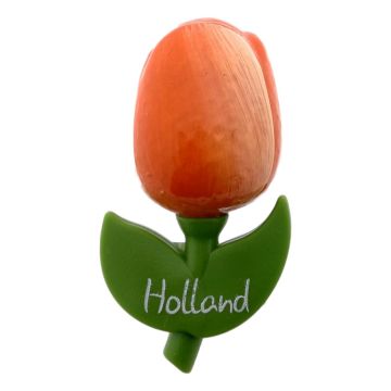 Magneet Houten Tulp , Oranje, Holland