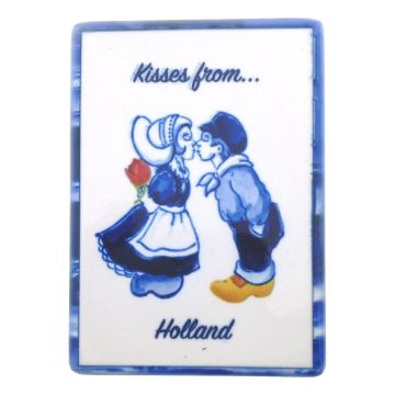 Keramieken Magneet "Kisses from ... Holland"